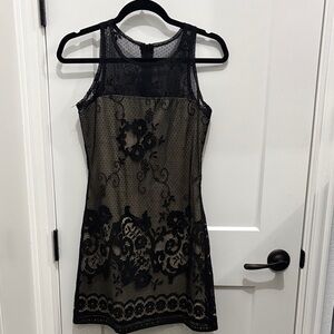 a.n.a Black Sheer Floral Mini Dress